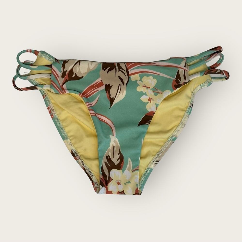 NWT | L*SPACE | Kennedy Floral Full Cut Bikini Bottom | Teal | Small